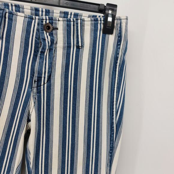 Free People Jolene Striped Blue White Bell Bottom Flared 27 - Picture 6 of 14